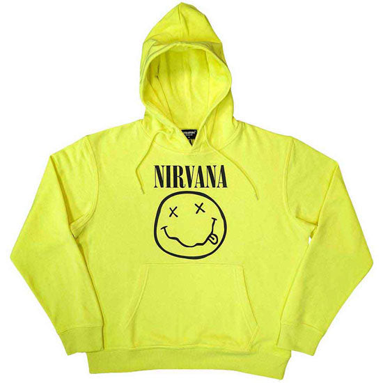 Hoodie - Nirvana / KC - Inverse Happy Face - Neon Yellow - Pullover