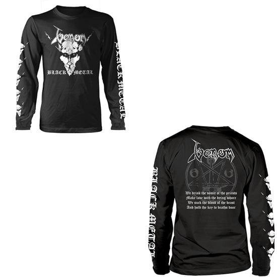 Long Sleeves - Venom - Black Metal White