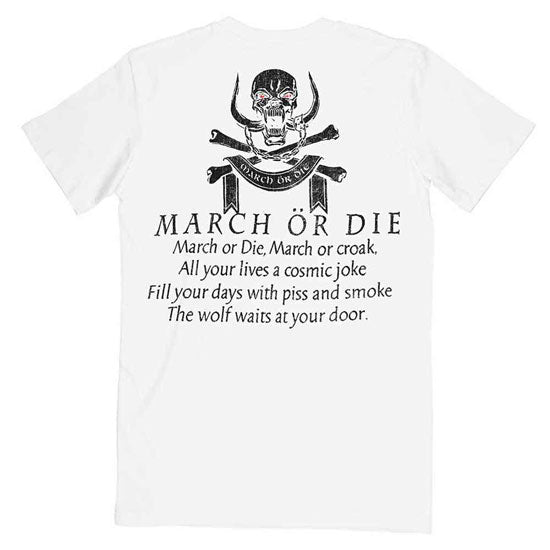 T-Shirt - Motorhead - March or Die Back Print - White - Back