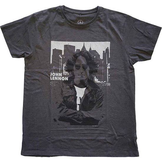 T-Shirt - Beatles (the) - John Lennon - Skyline - Grey