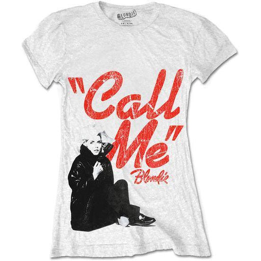 T-Shirt - Blondie - Call Me - Lady - White-Metalomania