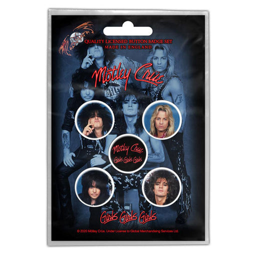 Button Badge Set - Motley Crue - Girls, Girls, Girls