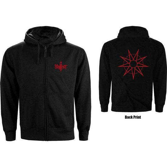 Hoodie - Slipknot - 9 Point Star With Back Print - Zip