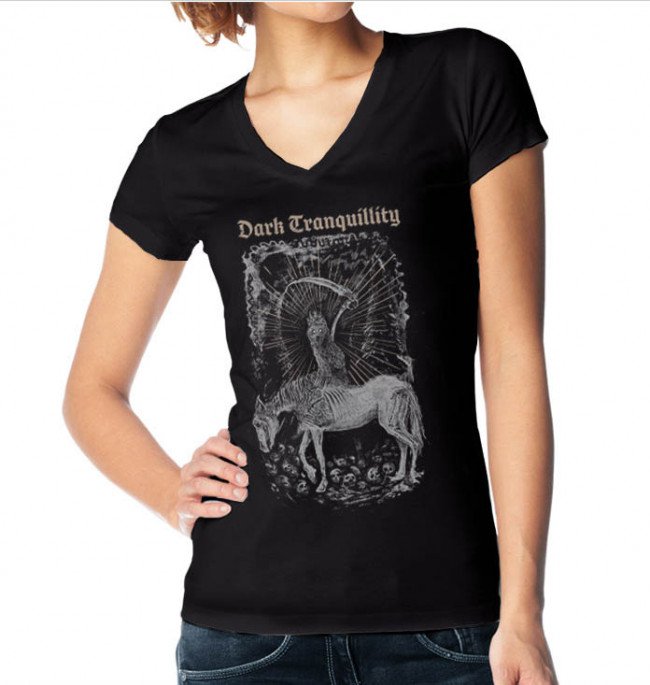 T-Shirt - Dark Tranquility - Owl - V Neck - Lady-Metalomania