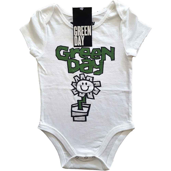 Onesie - Green Day - Flower Pot - White