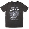 T-Shirt - Johnny Cash - Walk The Line - Boots - Charcoal Grey
