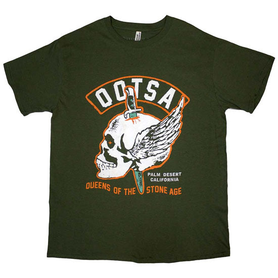 T-Shirt - Queens of the Stone Age - Winged Skull - Green