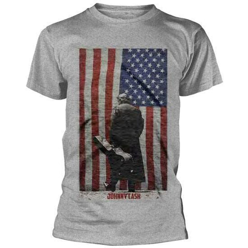 T-Shirt - Johnny Cash - American Flag-Metalomania