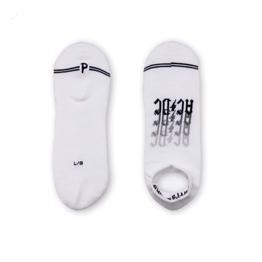 No-Show Liner Socks - AC/DC - Drop Shadow - White